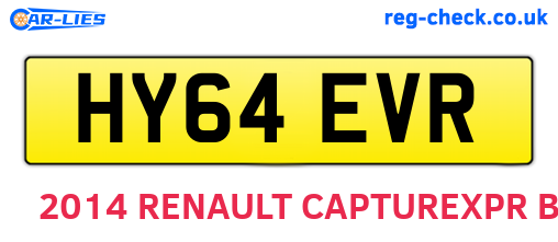 HY64EVR are the vehicle registration plates.