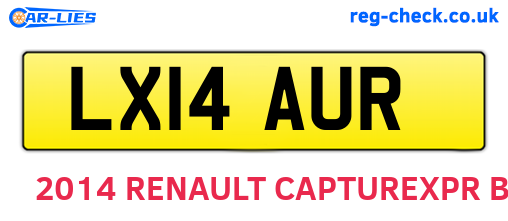 LX14AUR are the vehicle registration plates.