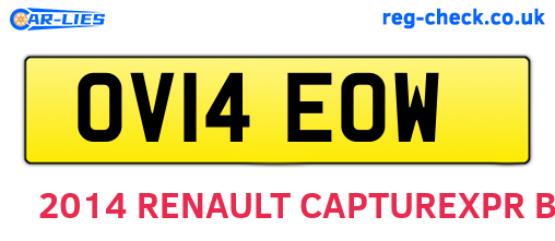 OV14EOW are the vehicle registration plates.