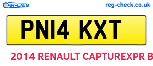 PN14KXT are the vehicle registration plates.