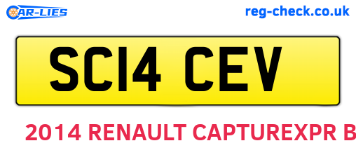 SC14CEV are the vehicle registration plates.