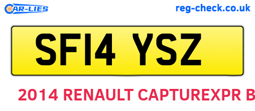 SF14YSZ are the vehicle registration plates.