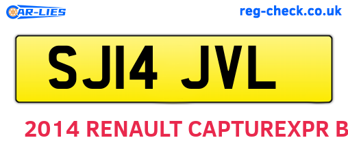 SJ14JVL are the vehicle registration plates.