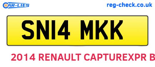 SN14MKK are the vehicle registration plates.