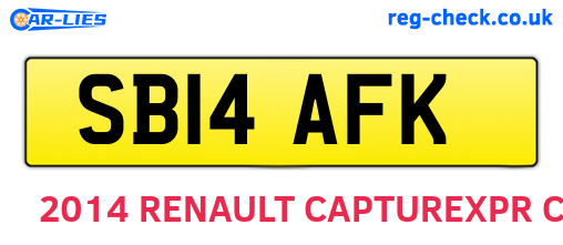 SB14AFK are the vehicle registration plates.