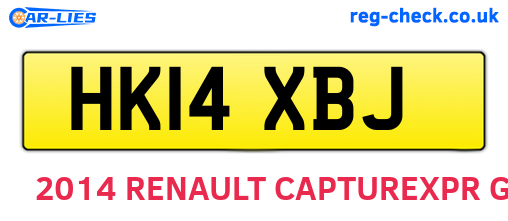 HK14XBJ are the vehicle registration plates.