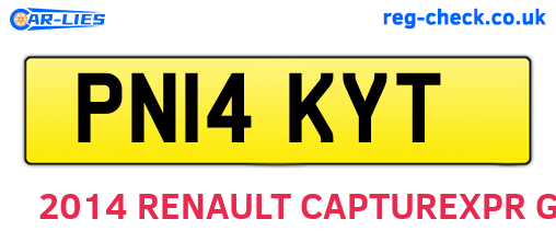 PN14KYT are the vehicle registration plates.