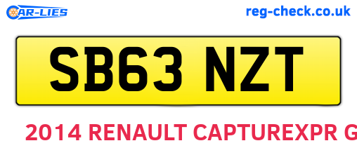 SB63NZT are the vehicle registration plates.