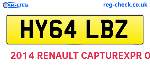 HY64LBZ are the vehicle registration plates.