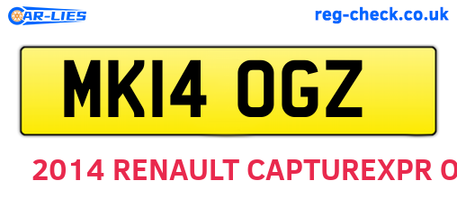 MK14OGZ are the vehicle registration plates.