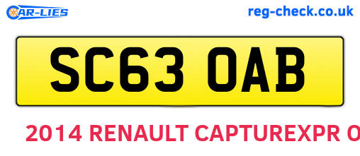 SC63OAB are the vehicle registration plates.
