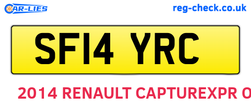 SF14YRC are the vehicle registration plates.