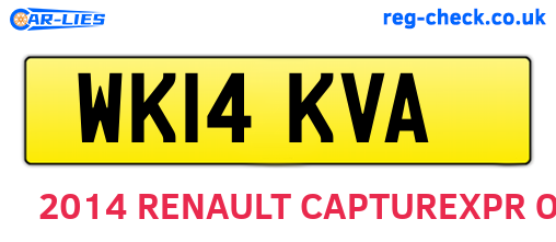 WK14KVA are the vehicle registration plates.