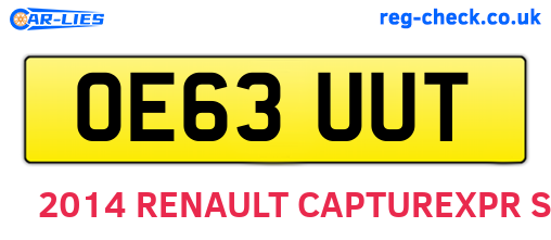 OE63UUT are the vehicle registration plates.