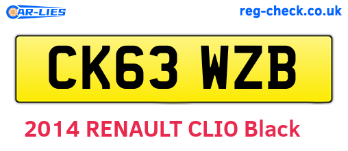CK63WZB are the vehicle registration plates.