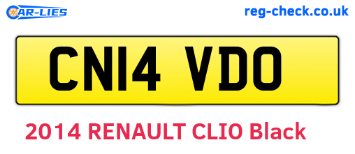 CN14VDO are the vehicle registration plates.