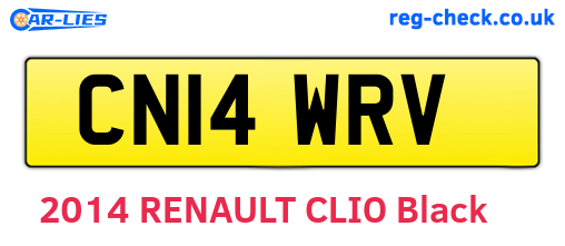 CN14WRV are the vehicle registration plates.