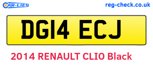 DG14ECJ are the vehicle registration plates.