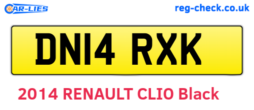 DN14RXK are the vehicle registration plates.