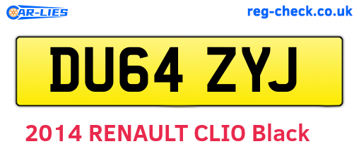 DU64ZYJ are the vehicle registration plates.