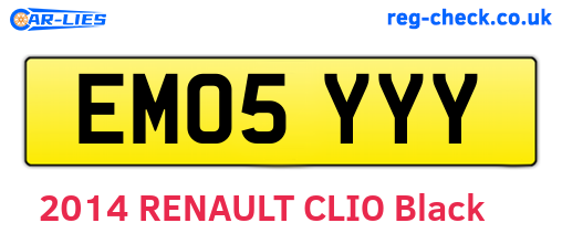 EM05YYY are the vehicle registration plates.