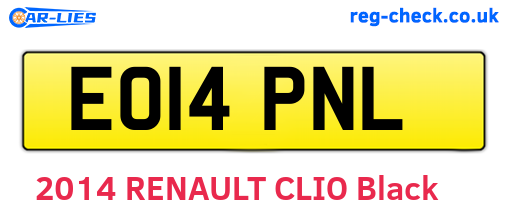 EO14PNL are the vehicle registration plates.