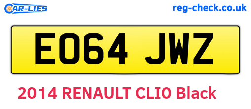 EO64JWZ are the vehicle registration plates.