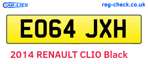 EO64JXH are the vehicle registration plates.