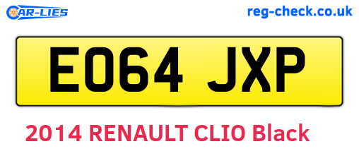 EO64JXP are the vehicle registration plates.