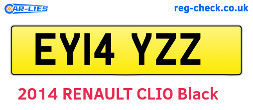 EY14YZZ are the vehicle registration plates.