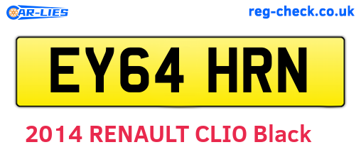 EY64HRN are the vehicle registration plates.