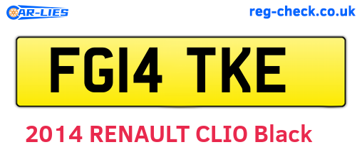 FG14TKE are the vehicle registration plates.