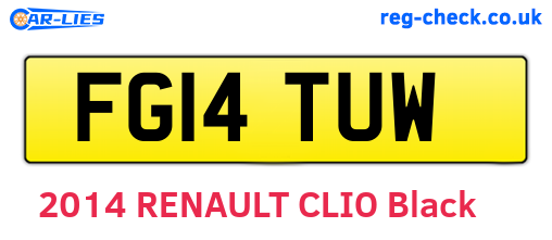 FG14TUW are the vehicle registration plates.