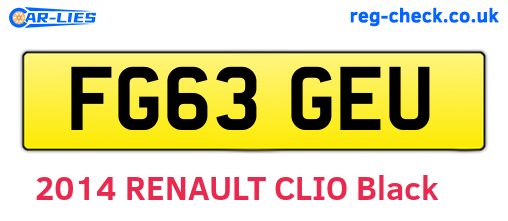 FG63GEU are the vehicle registration plates.