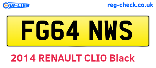 FG64NWS are the vehicle registration plates.