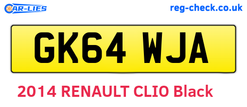 GK64WJA are the vehicle registration plates.