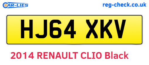 HJ64XKV are the vehicle registration plates.