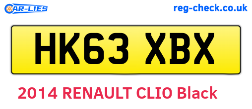 HK63XBX are the vehicle registration plates.