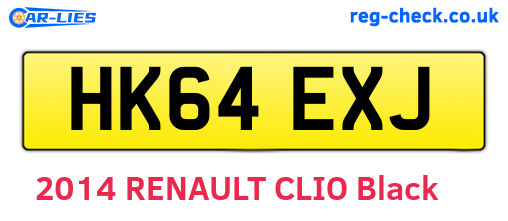 HK64EXJ are the vehicle registration plates.