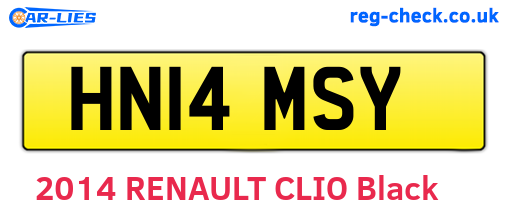 HN14MSY are the vehicle registration plates.