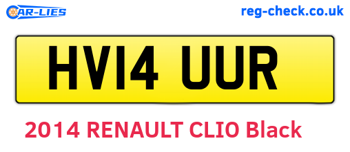 HV14UUR are the vehicle registration plates.