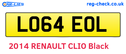 LO64EOL are the vehicle registration plates.