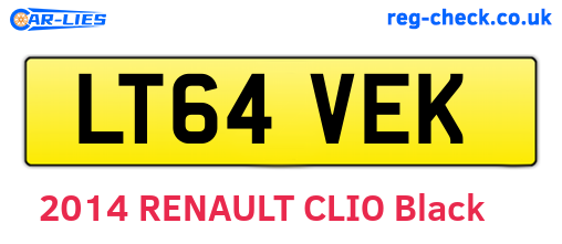 LT64VEK are the vehicle registration plates.