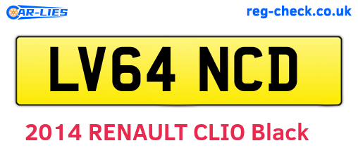 LV64NCD are the vehicle registration plates.