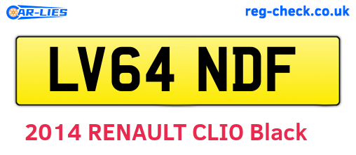 LV64NDF are the vehicle registration plates.