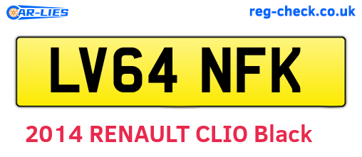 LV64NFK are the vehicle registration plates.