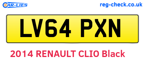 LV64PXN are the vehicle registration plates.