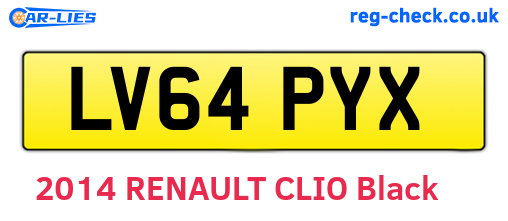 LV64PYX are the vehicle registration plates.