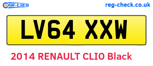 LV64XXW are the vehicle registration plates.
