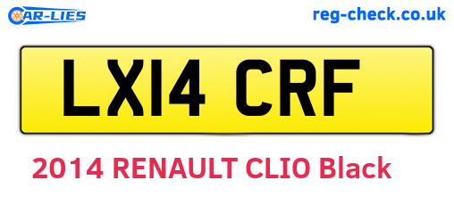 LX14CRF are the vehicle registration plates.